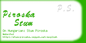piroska stum business card